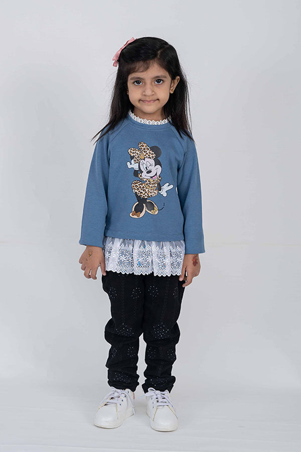 Blue Minnie Mouse Printed Top