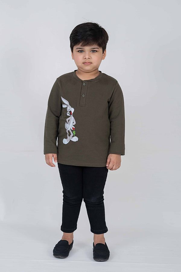 Olive Green Bunny Tee