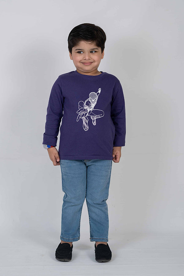 Purple Superhero Graphic Top