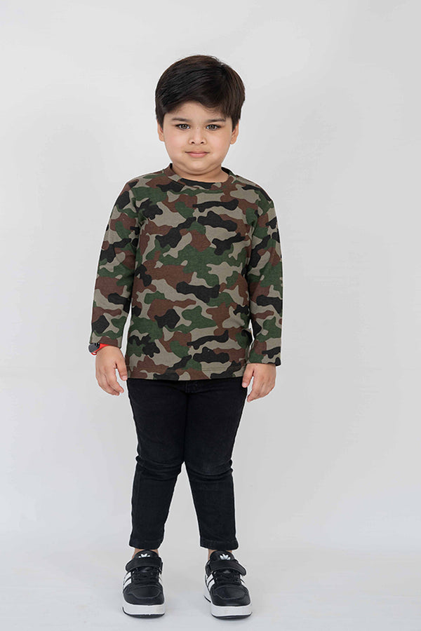 Camo Print LS Tee